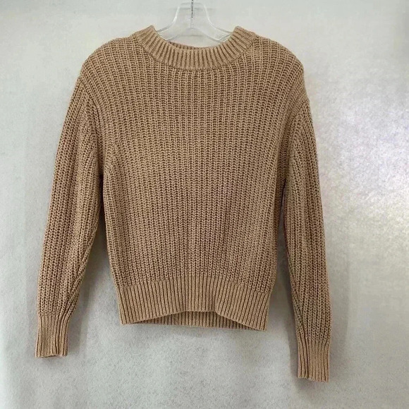 Wilfred‎ Aritzia Women’s Taupe Heavy Knit Crew Neck Pull Over Sweater Size XS - Picture 1 of 5
